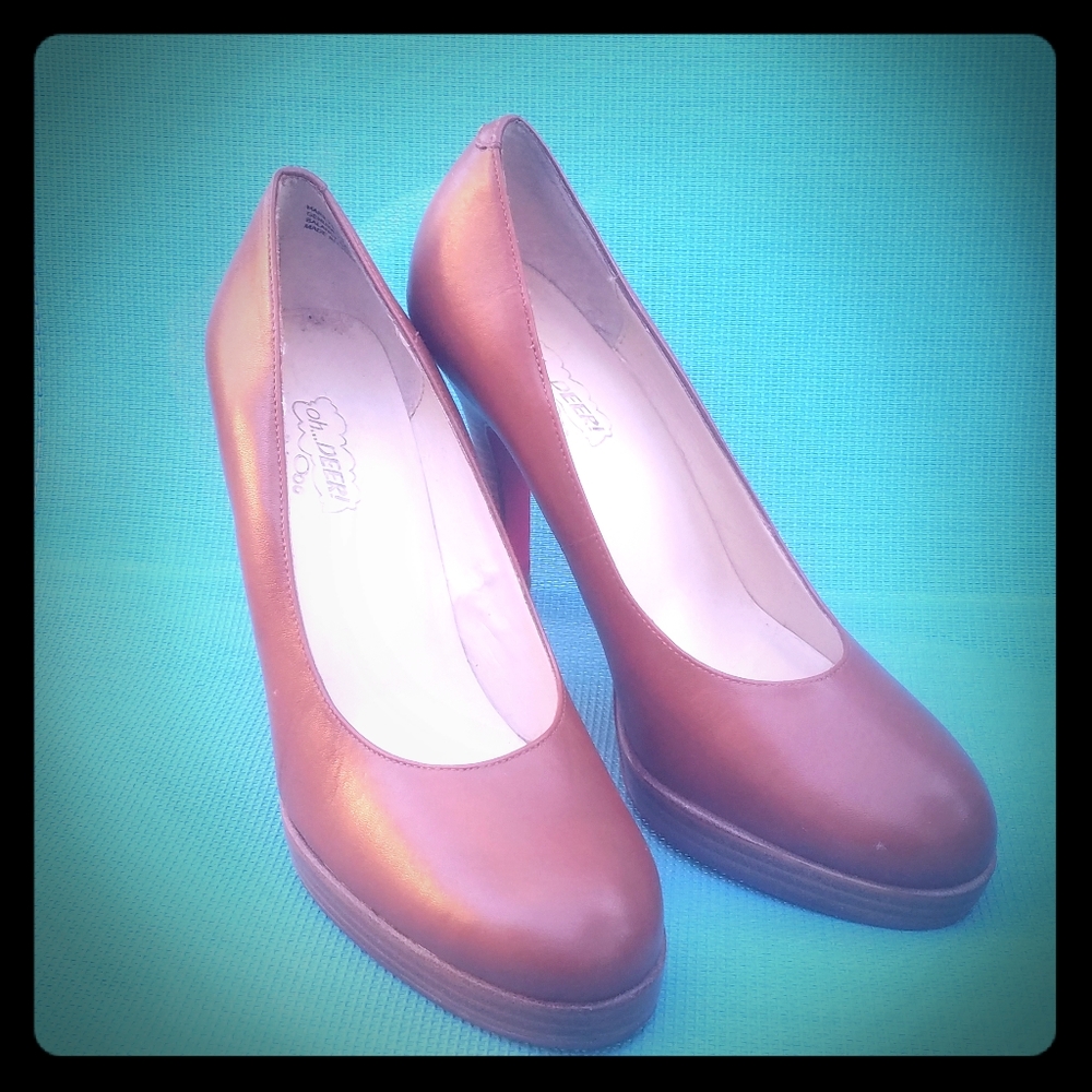 Tan high heels
